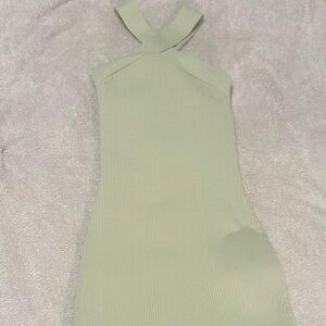 Aritzia Babaton Criss Cross Cream Dress